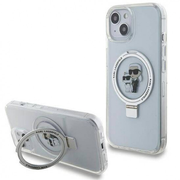 Чохол Karl Lagerfeld Ring Stand Karl amp; Choupettte для iPhone 15|14|13 White with MagSafe (KLHMP14SHMRSKCH)